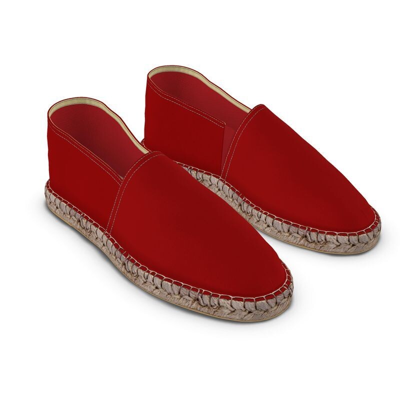 Men's handmade bespoke red espadrills