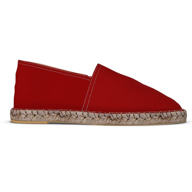 Men's handmade bespoke red espadrills