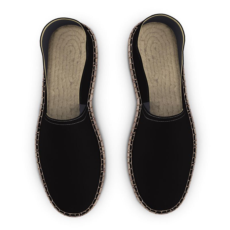 Men's handmade bespoke black espadrills