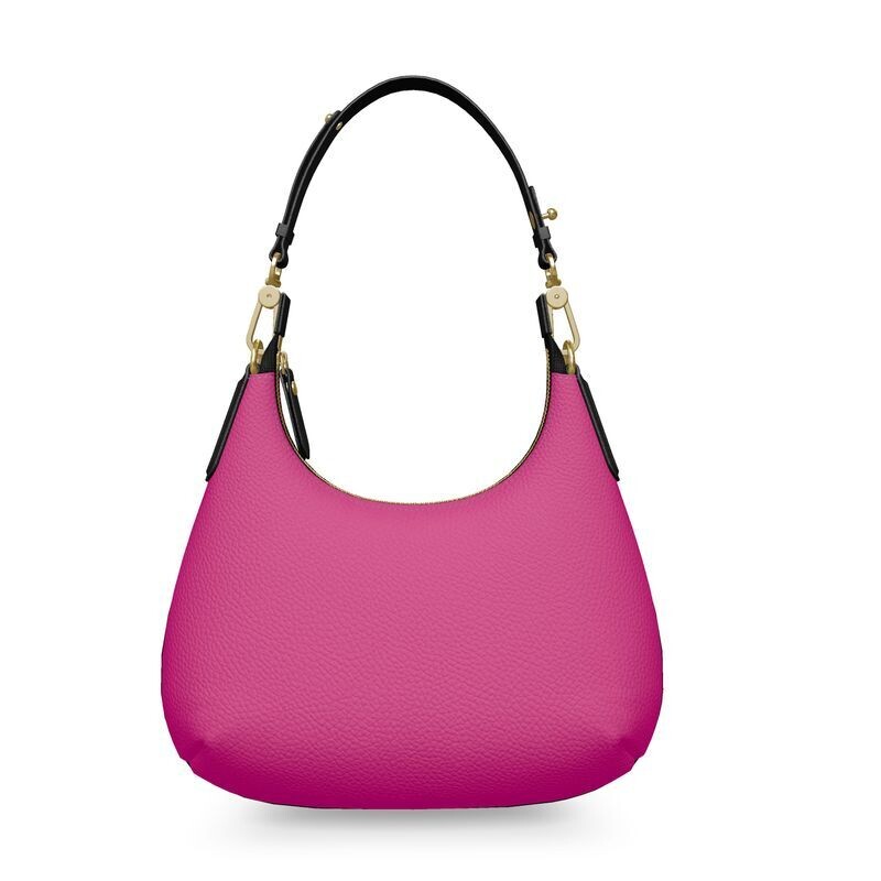 Ladies luxury leather mini curve bag