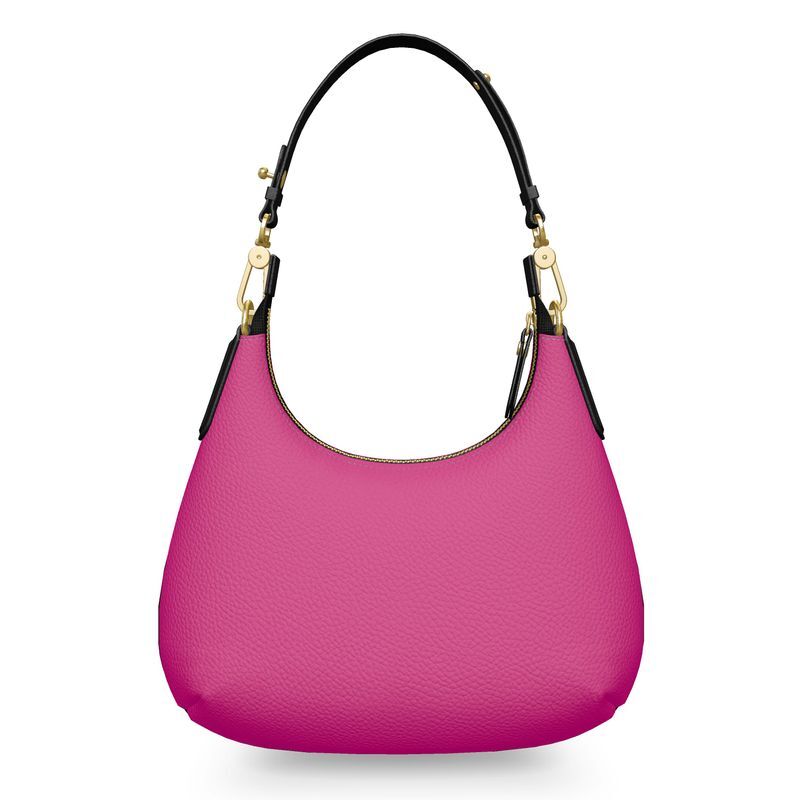 Ladies luxury leather mini curve bag