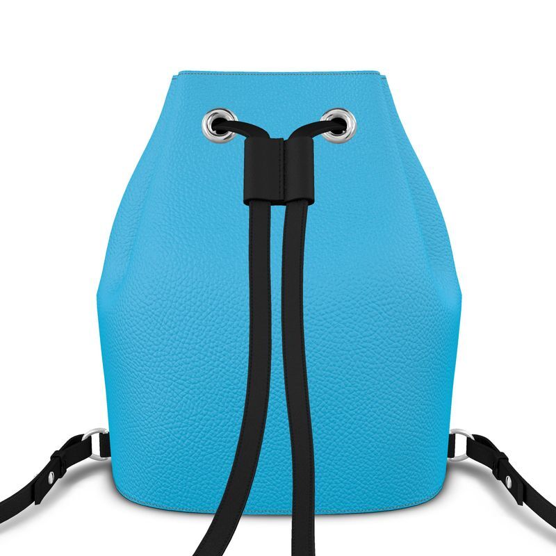 Handmade luxury leather bucket backpack