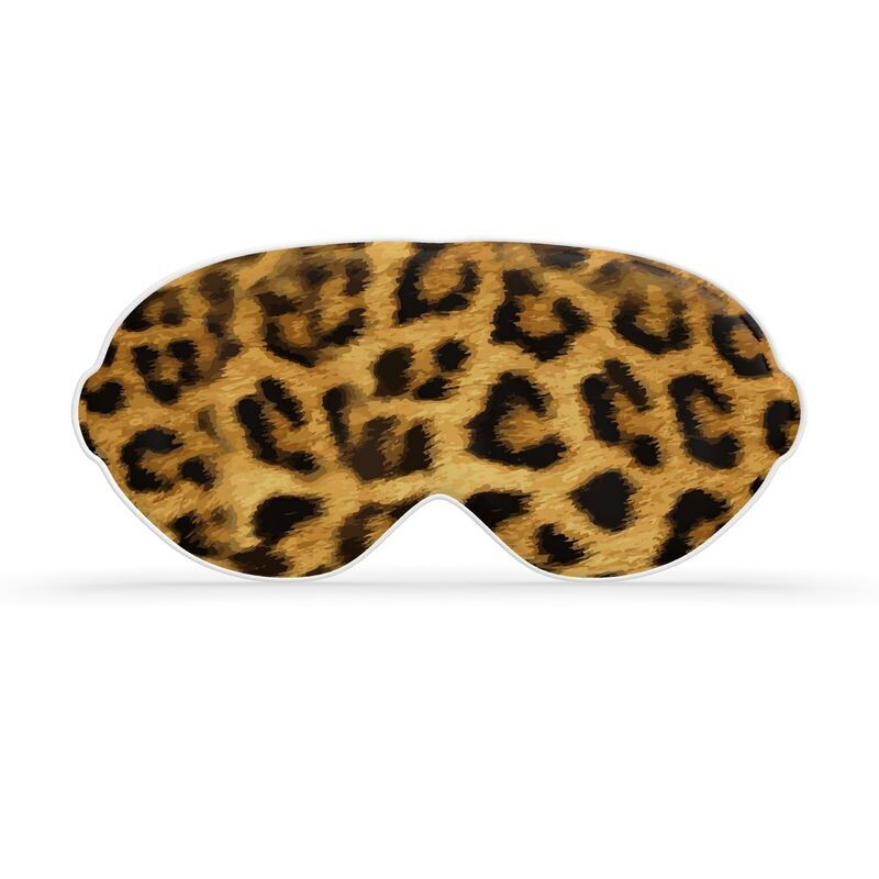Luxury silk sleep mask in leopard print