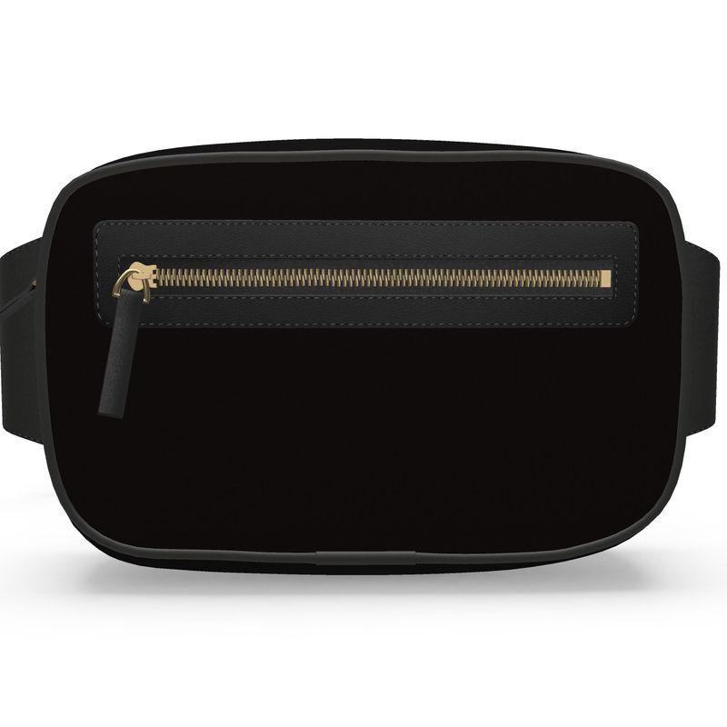 Black luxury leather belt bag