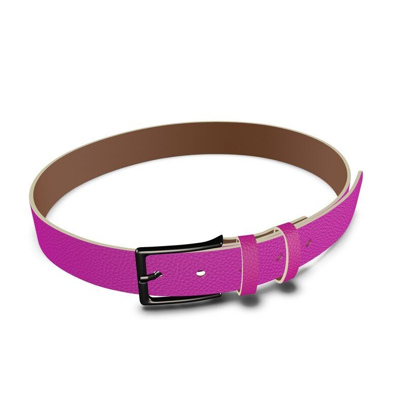 Ladies pink luxury leather belt