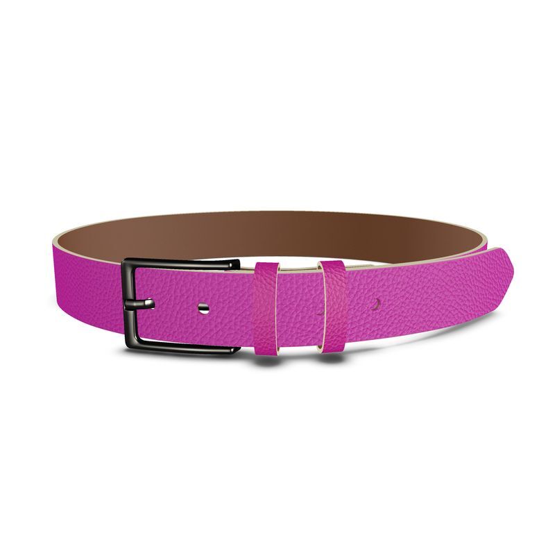Ladies pink luxury leather belt