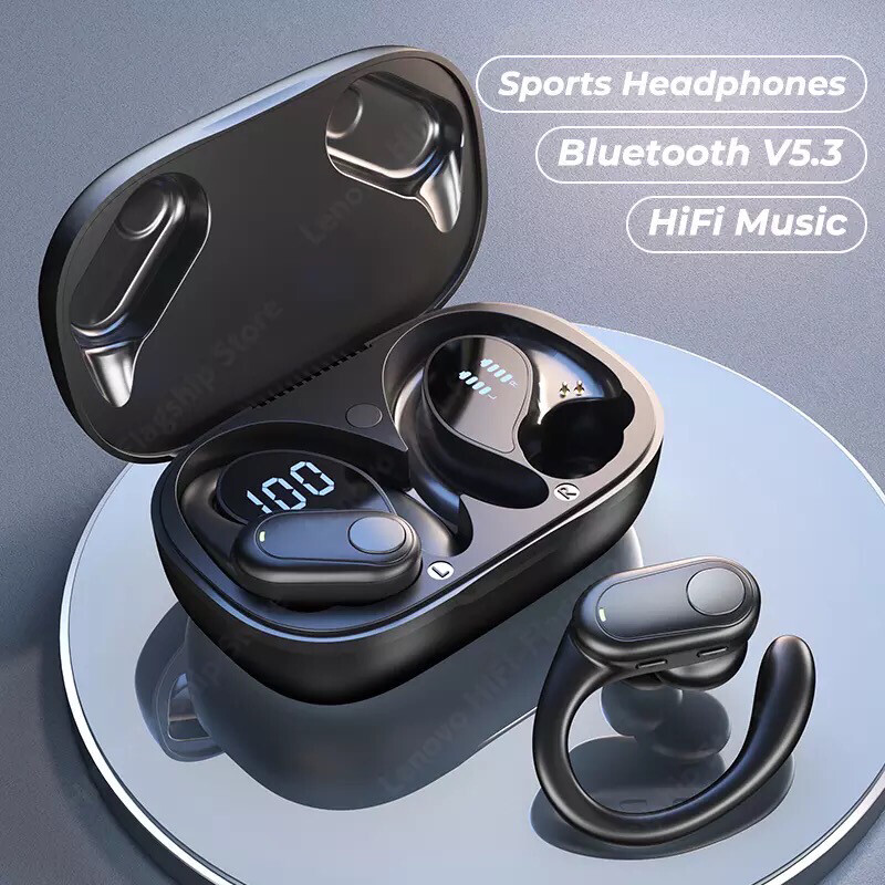 Bluetooth wireless in-ear headphones, waterproof, with microphone, LED display