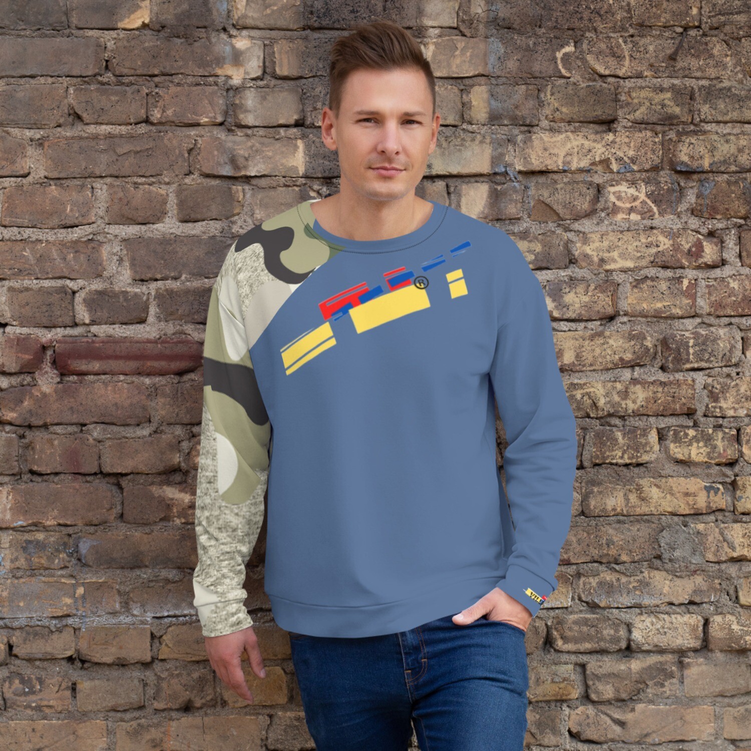 (Army) Kashmir Blue VILLPCHO Unisex Long Sleeve
