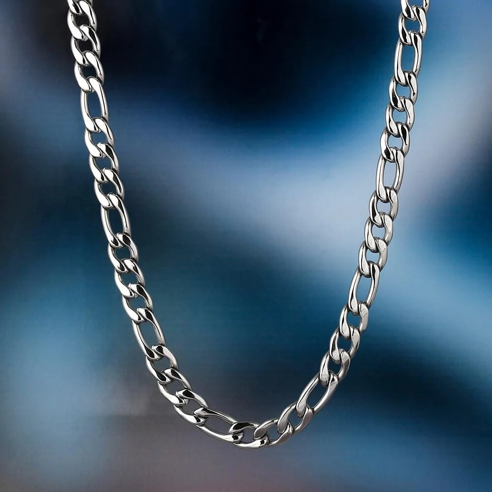 Stainless Steel Figaro Chain Necklace