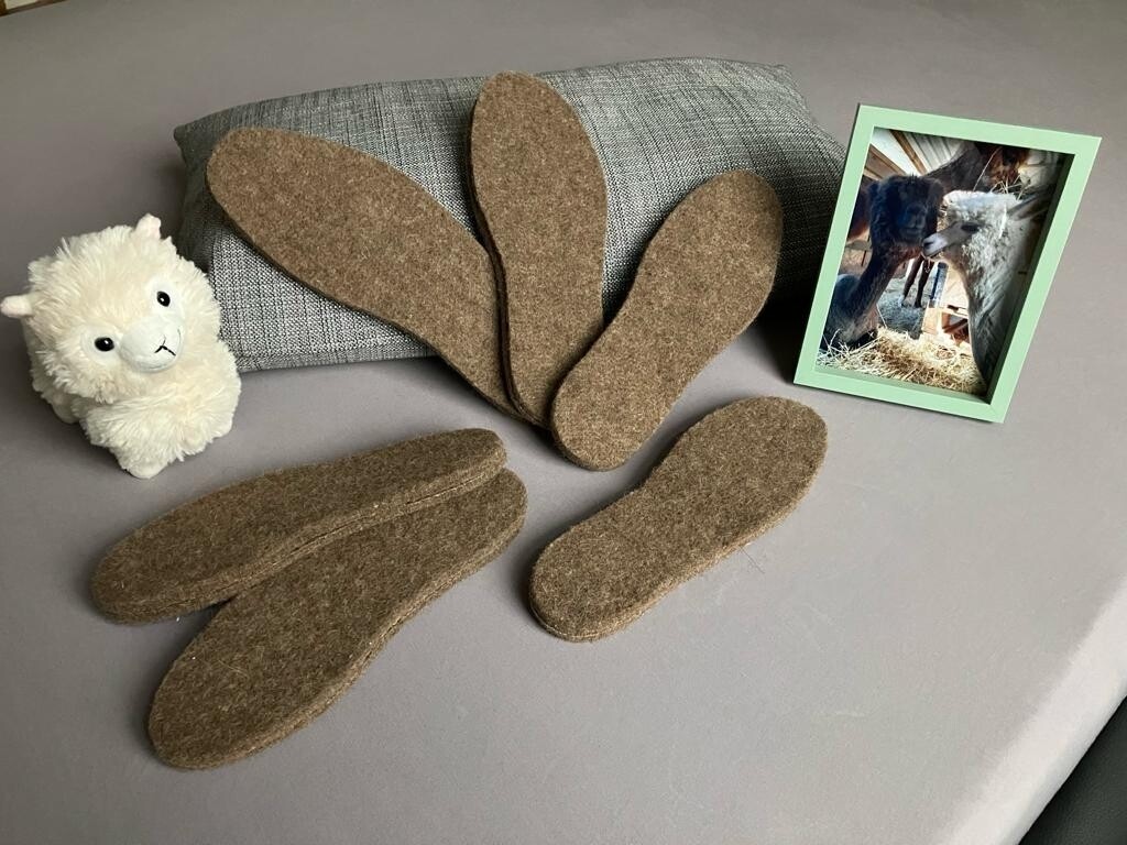 Einlegesohlen aus Alpakawolle für Schuhe Einlegesohlen aus Alpakawolle für Schuhe