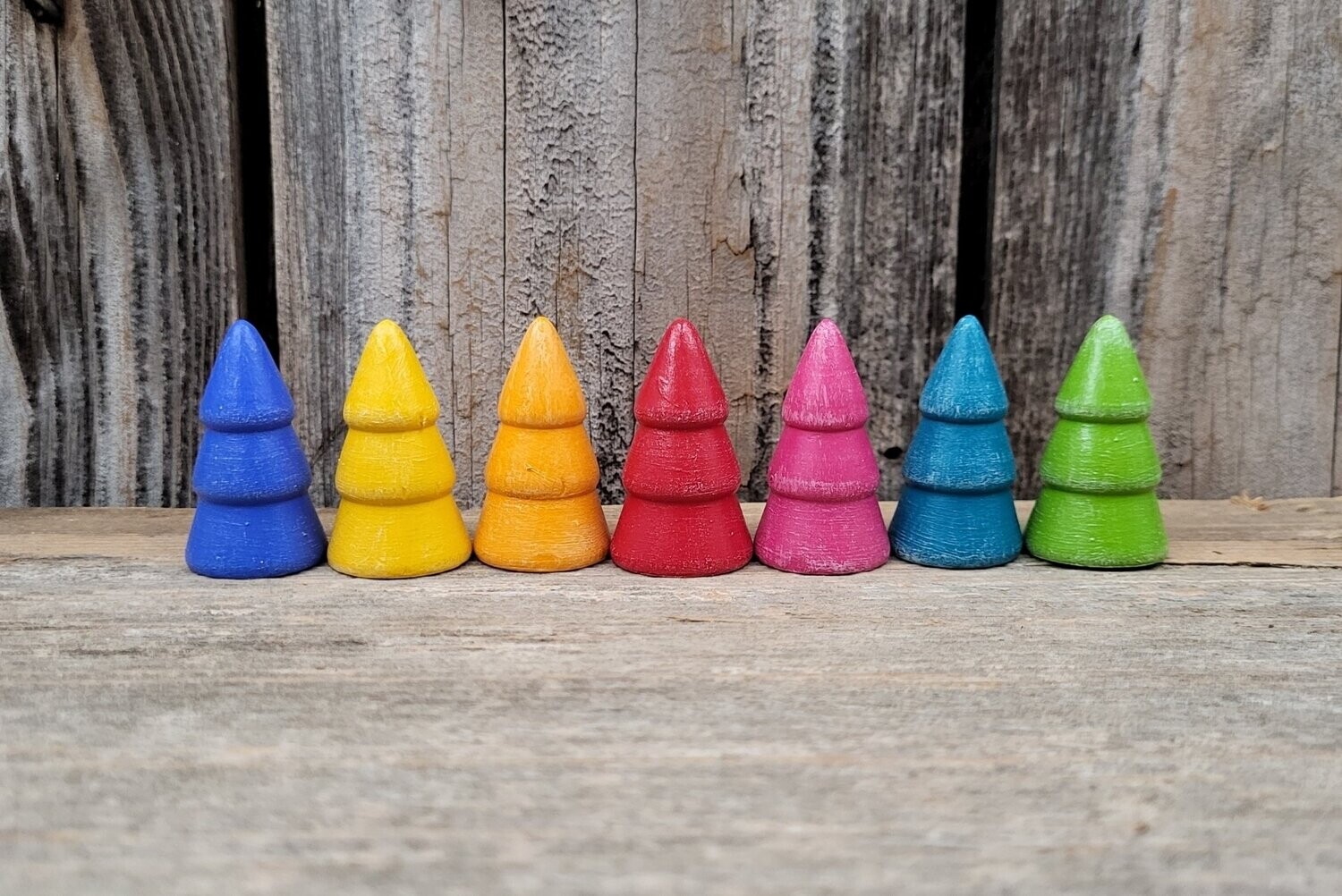 Brettspiel * 6 auf einen Streich * Ahorn rund * Bäumchen * bemalt