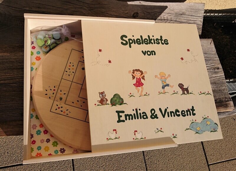 SpieleKiste * 44cm * mit WunschText