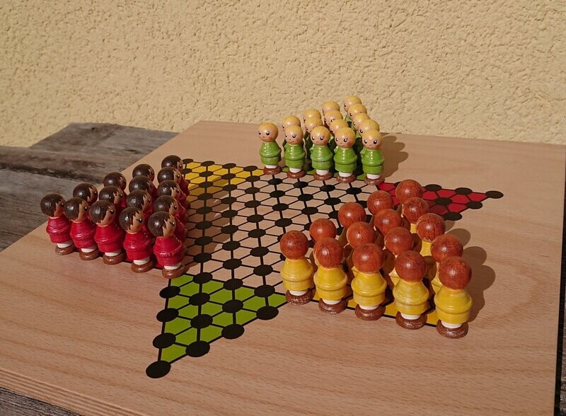 Brettspiel * Halma * 15er * Maxl * Sommer * bemalt