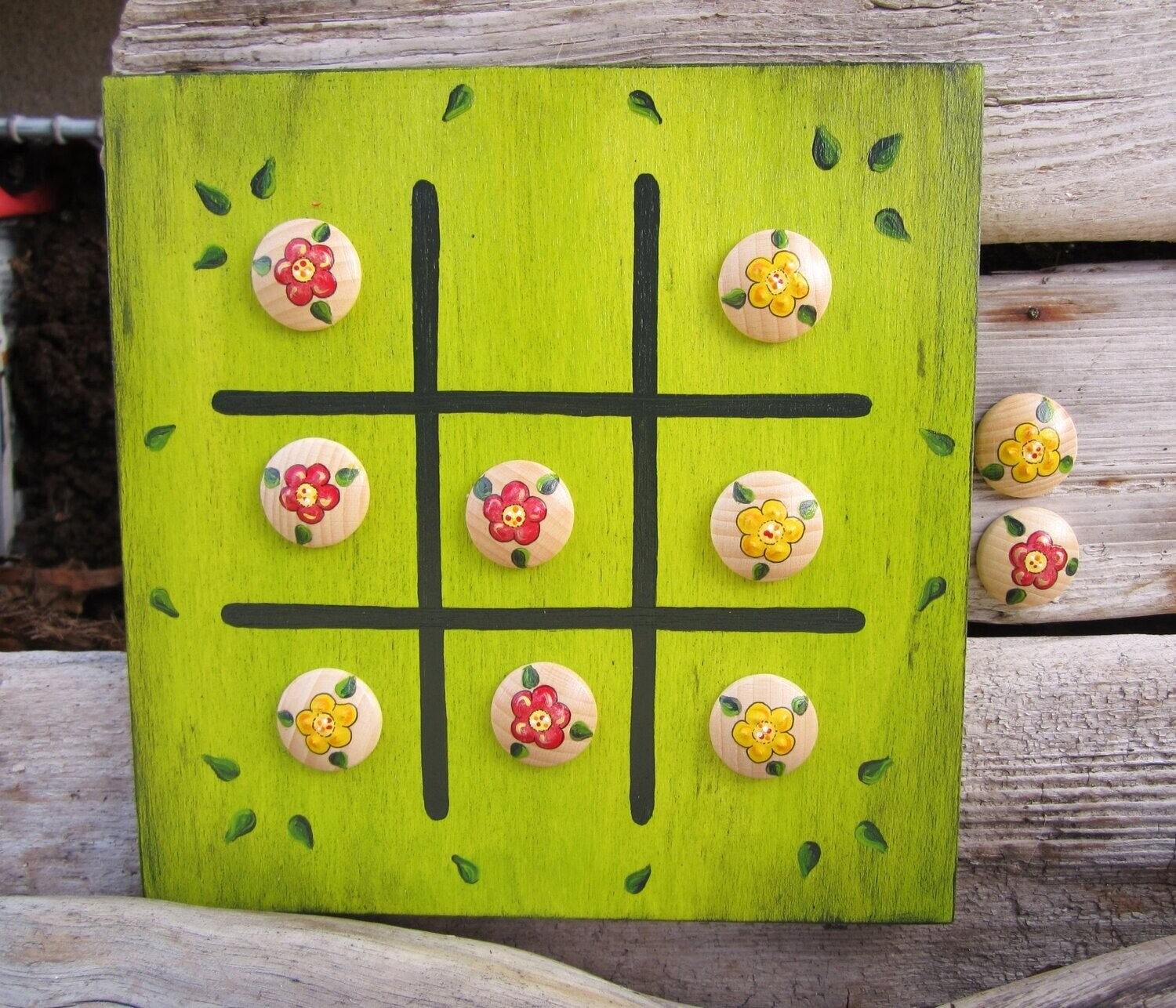 Brettspiel * TicTacToe * Blümchen *