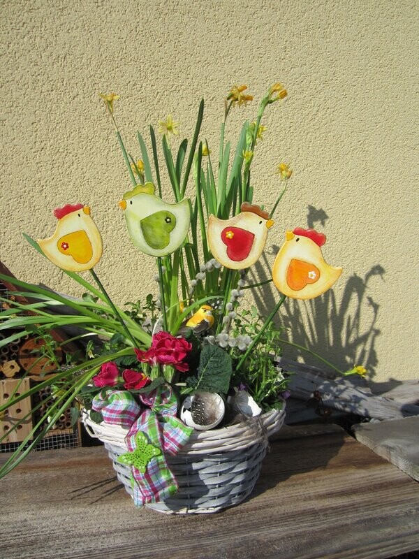 BlumenStecker * Henne mit Herz