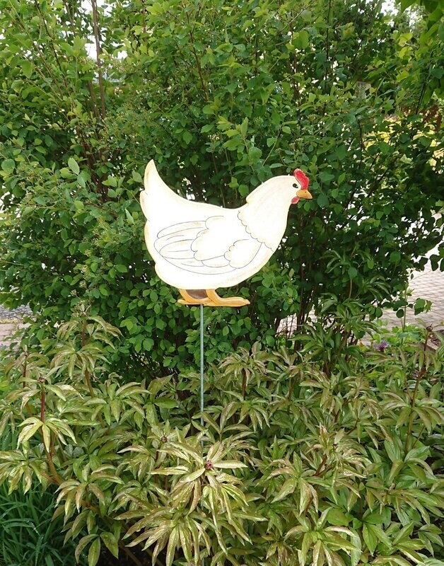 GartenStecker * Henne weiß