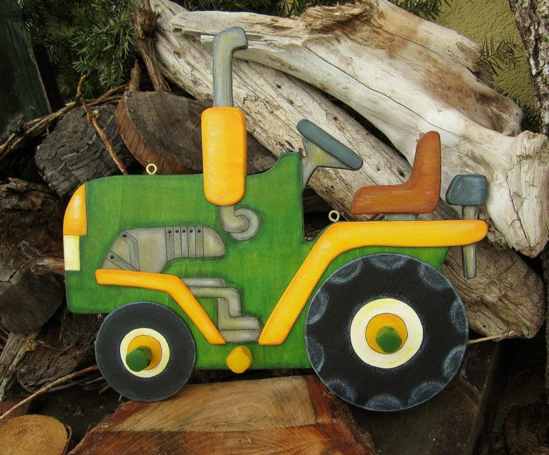 KinderGarderobe * 15er Traktor * grün