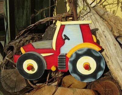 KinderGarderobe * Traktor mit Dach * rot