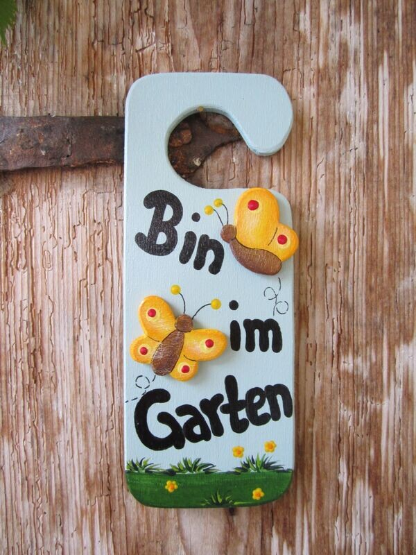 HängeTürSchild * Bin im Garten * Schmetterling