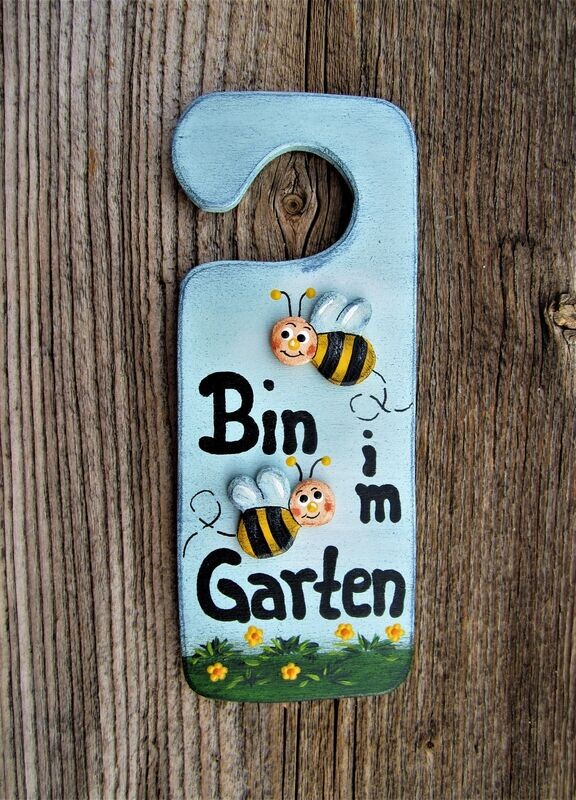 HängeTürSchild * Bin im Garten * Bienchen