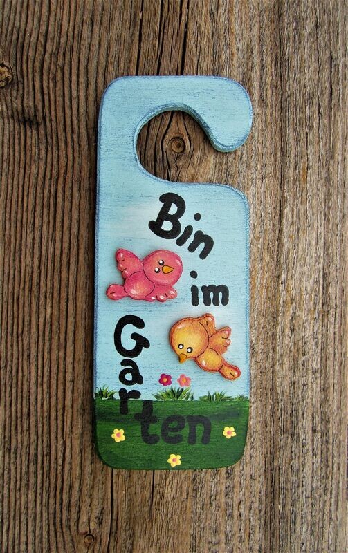 HängeTürSchild * Bin im Garten * Vogerl