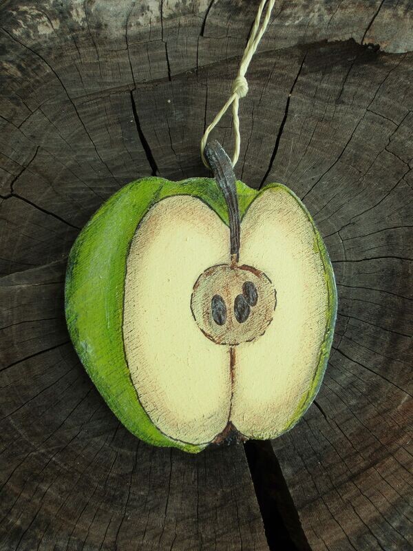 ApfelHälfte-Anhänger * Granny Smith