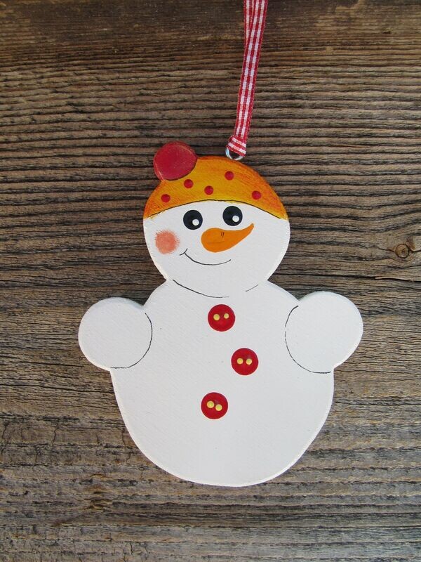 Anhänger * SchneeMann mit Mütze * I z'kugl mi * 12cm