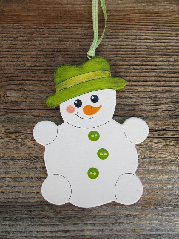 Anhänger * SchneeMann mit Hut * I z'kugl mi * 12cm