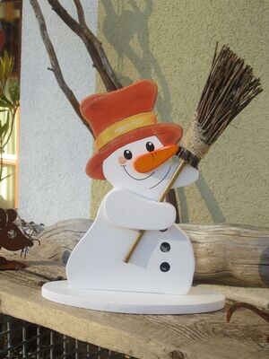 SchneeMann mit Besen * 22cm