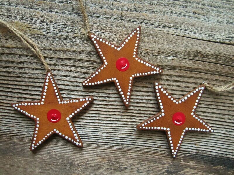 LebKuchen-AnHänger * Stern mit ZuckerPunkte * 8,5cm