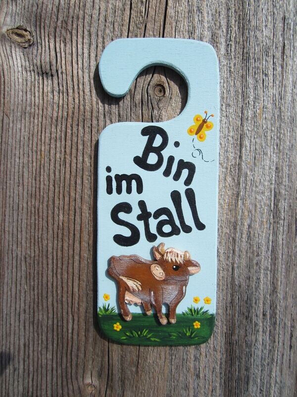 HängeTürSchild * Bin im Stall * Kuh Lotte