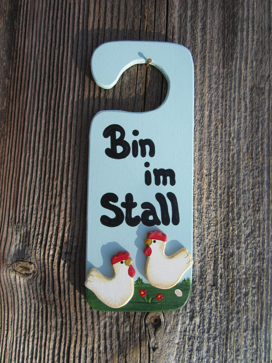 HängeTürSchild * Bin im Stall * Henne