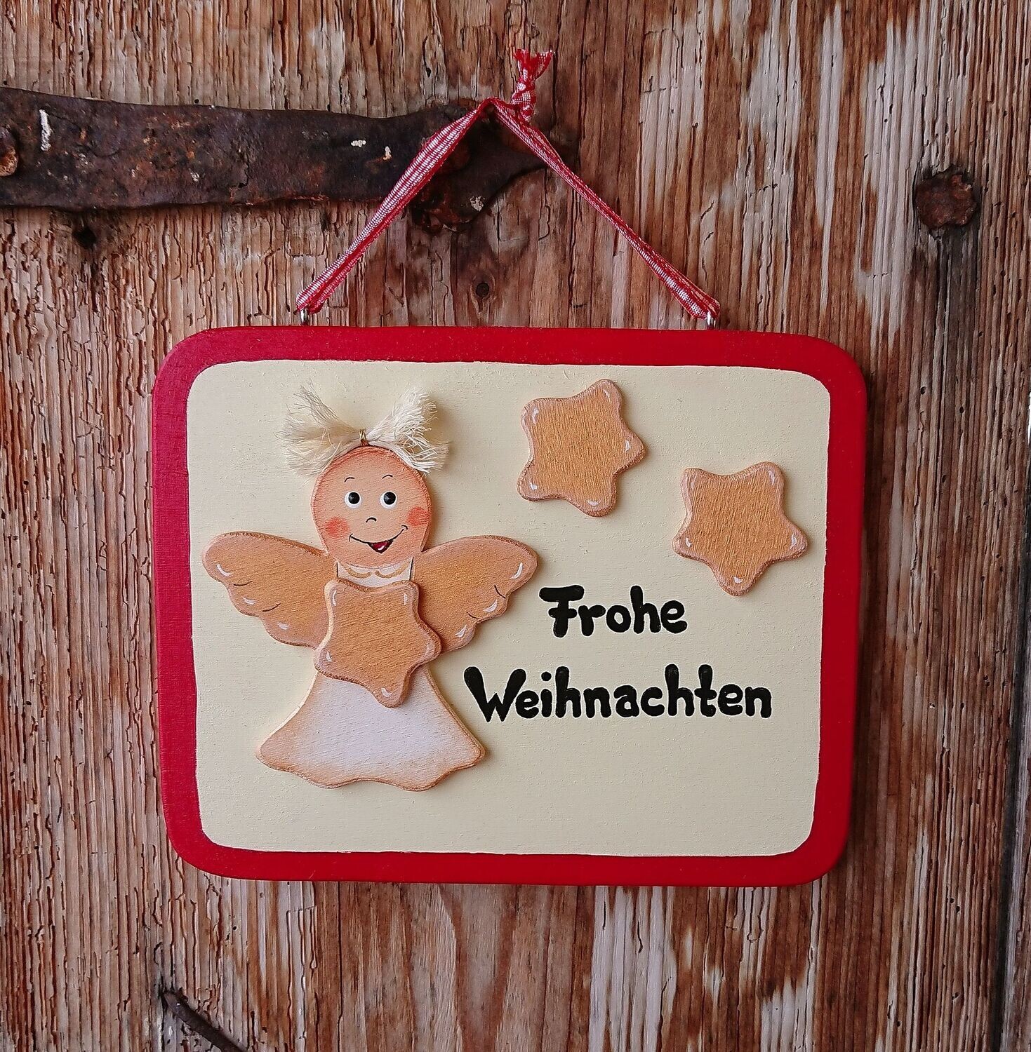 TürSchild * eckig * Frohe Weihnachten