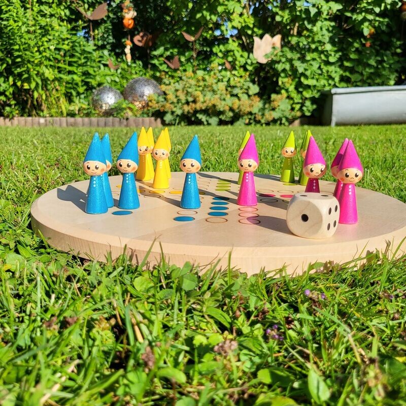 Brettspiel * Wichtel ärgerts eich ned * Frühling * Ahorn rund * lasergraviert