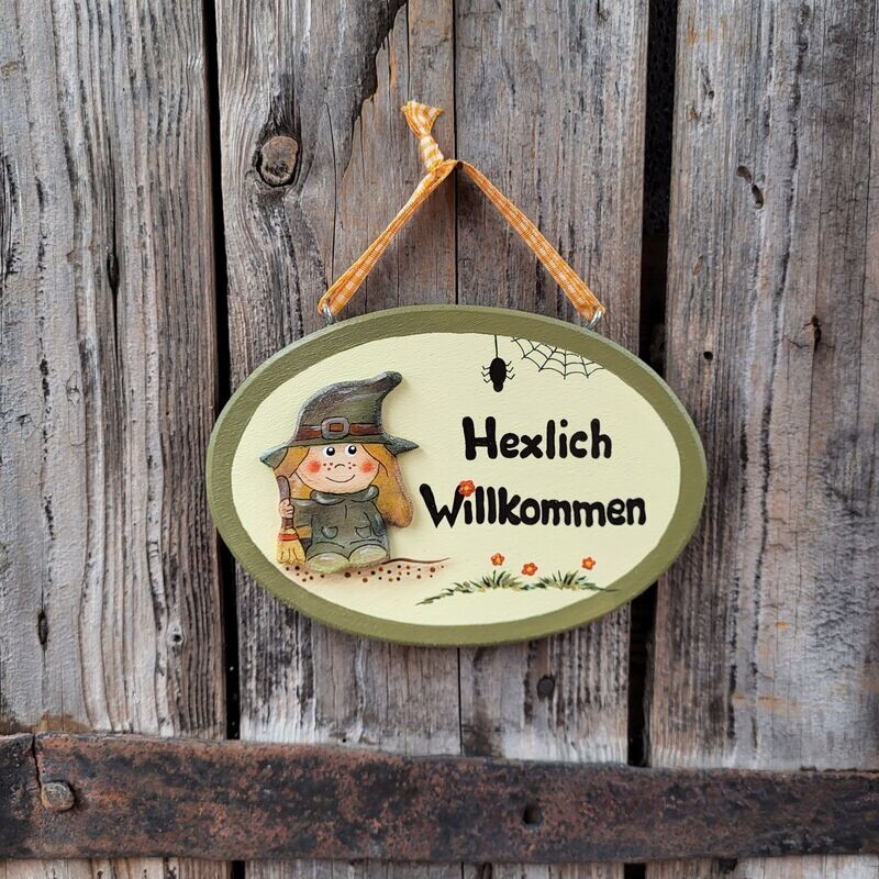 TürSchild * Kleine Hexe Kaya * Hexlich Willkommen