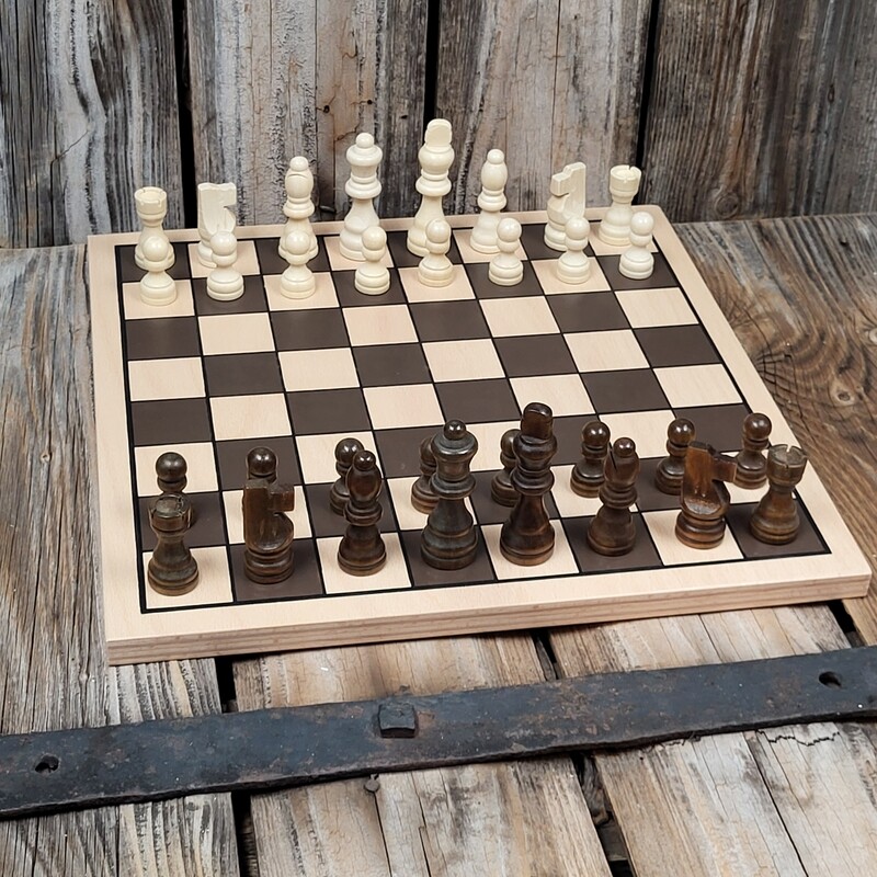 Brettspiel * Schach * Buche eckig * bemalt