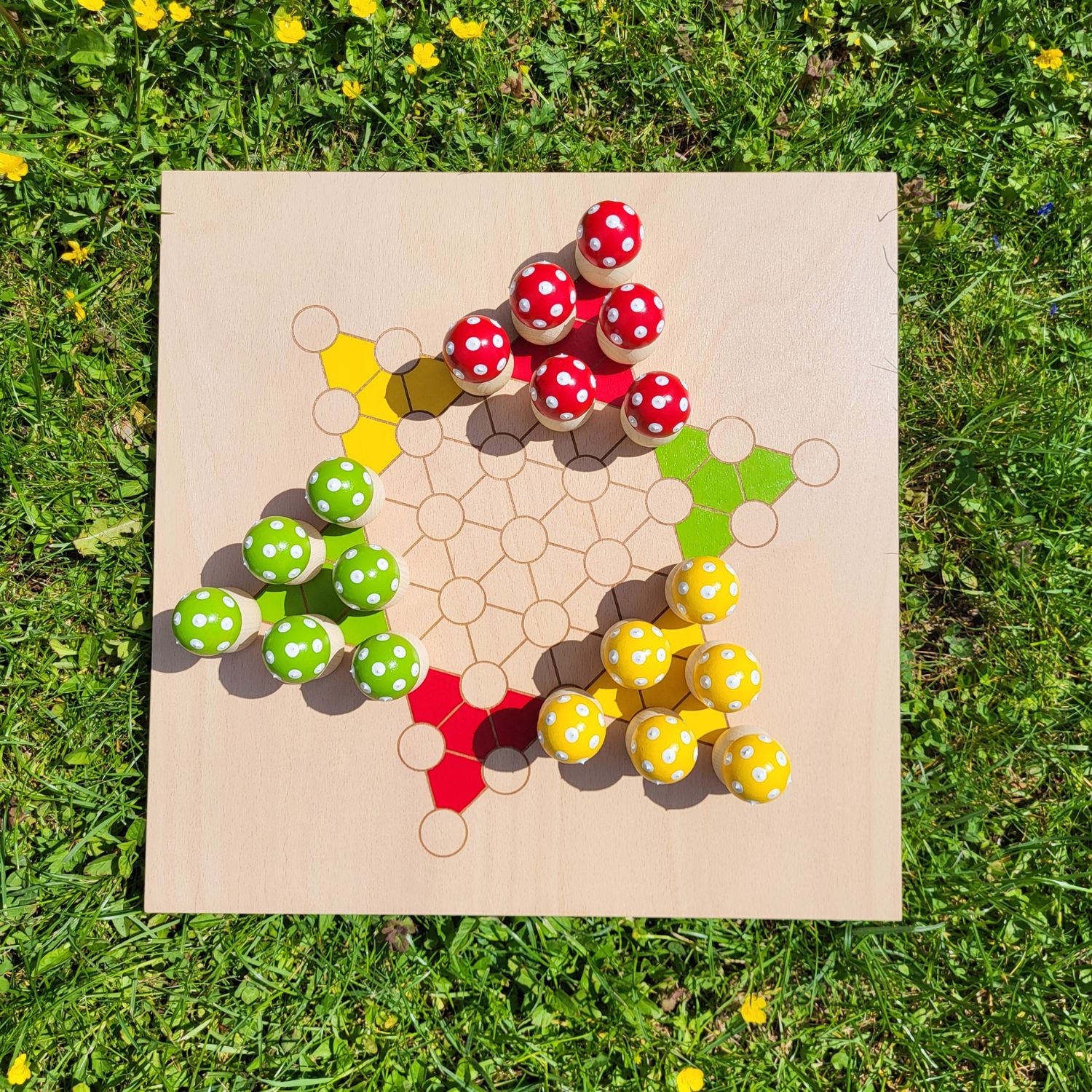 Maxi*Brettspiel * Halma * 6er * GlücksPilze * Sommer * lasergraviert