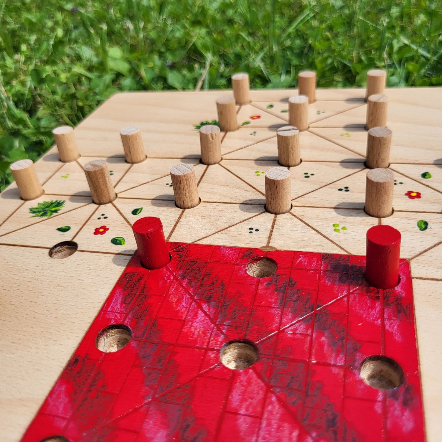 Mini*Brettspiel * Fuchs & Henne * Dach rot