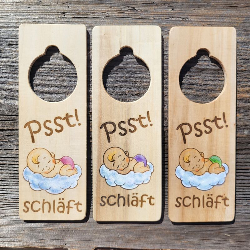 HängeTürSchild * Psst! schäft * Auf Wolke 7
