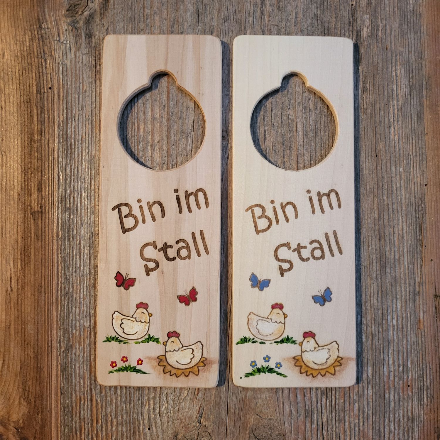 HängeTürSchild * Bin im Stall * Henne