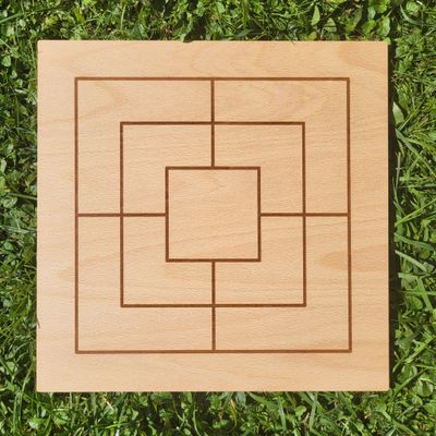 Brettspiel * Mühle * BuchenBrett einfach * WunschMotiv