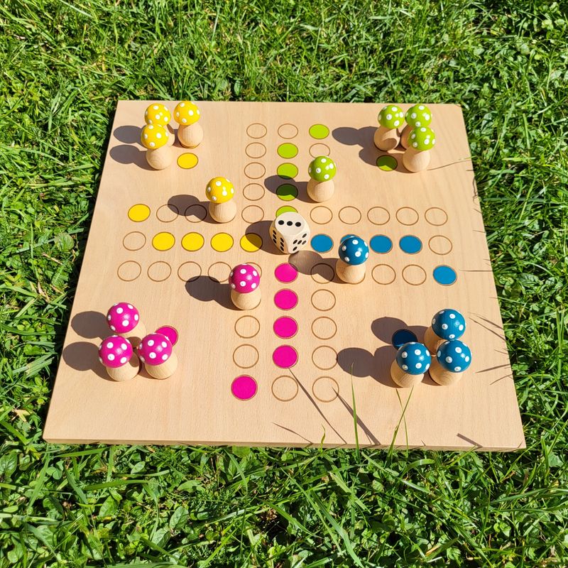 Maxi*Brettspiel * Komm, GlücksPilze sammeln! * Frühling * Buche lasergraviert
