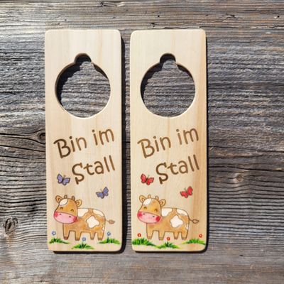HängeTürSchild * Bin im Stall * Kuh Rosa