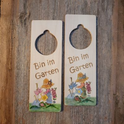 HängeTürSchild * Bin im Garten * Gärtnerin Sarah