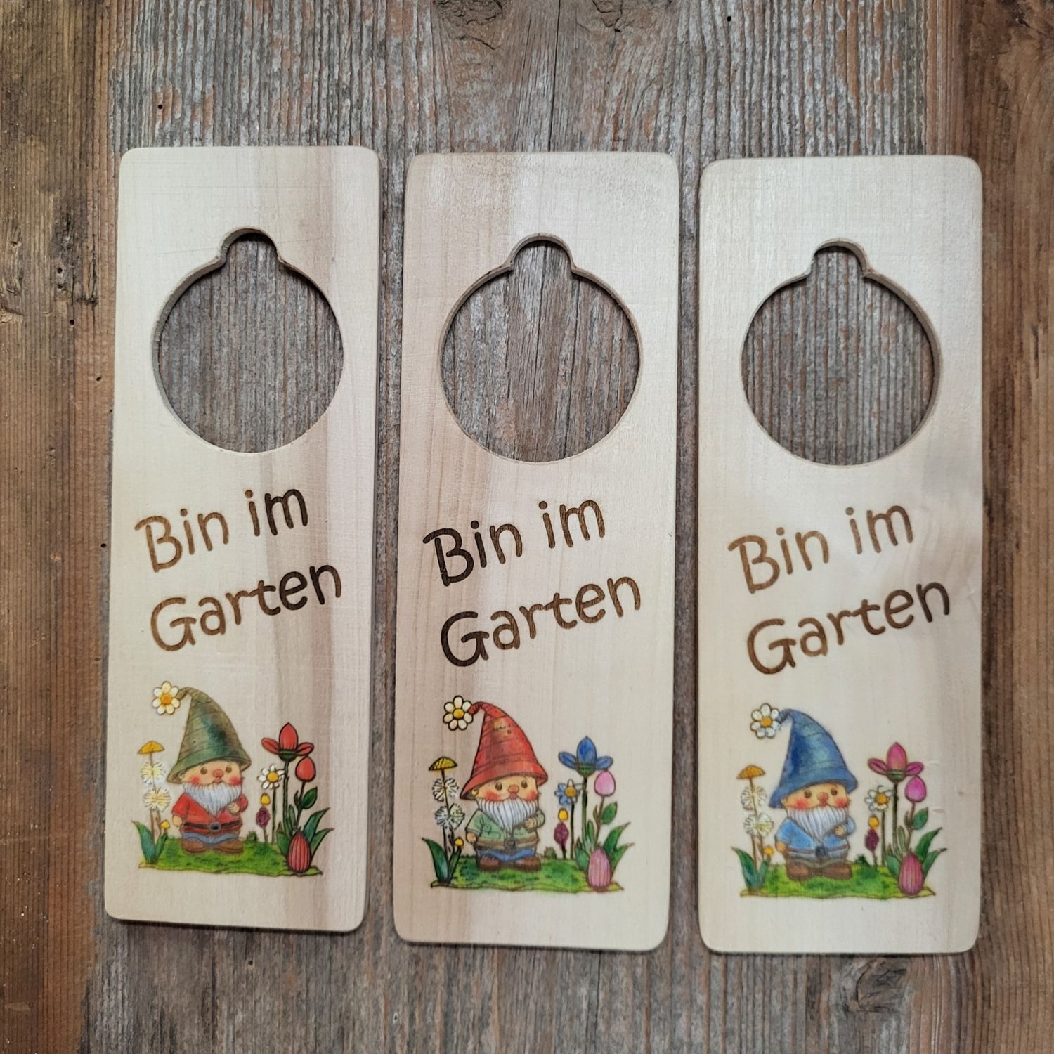 HängeTürSchild * Bin im Garten * Zwergerl