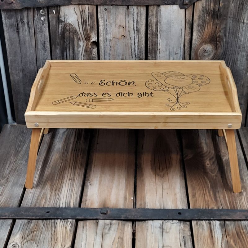 ServierTablett mit Füßen WunschMotiv & Text