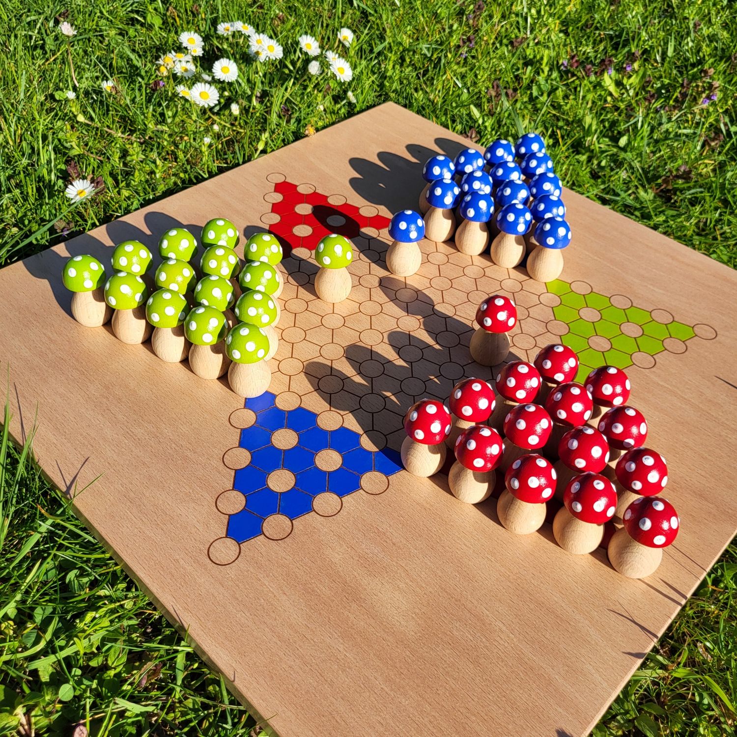Maxi*Brettspiel * Halma * 15er * GlücksPilze * Herbst * lasergraviert