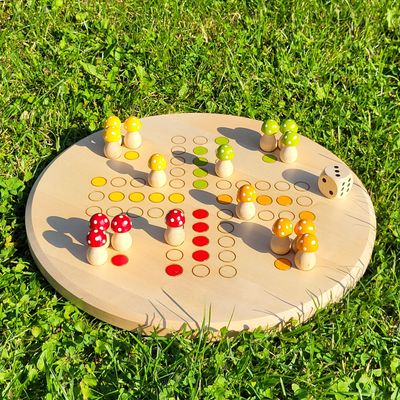 Brettspiel * Komm, GlücksPilze sammeln! * Sommer * Ahorn rund * lasergraviert