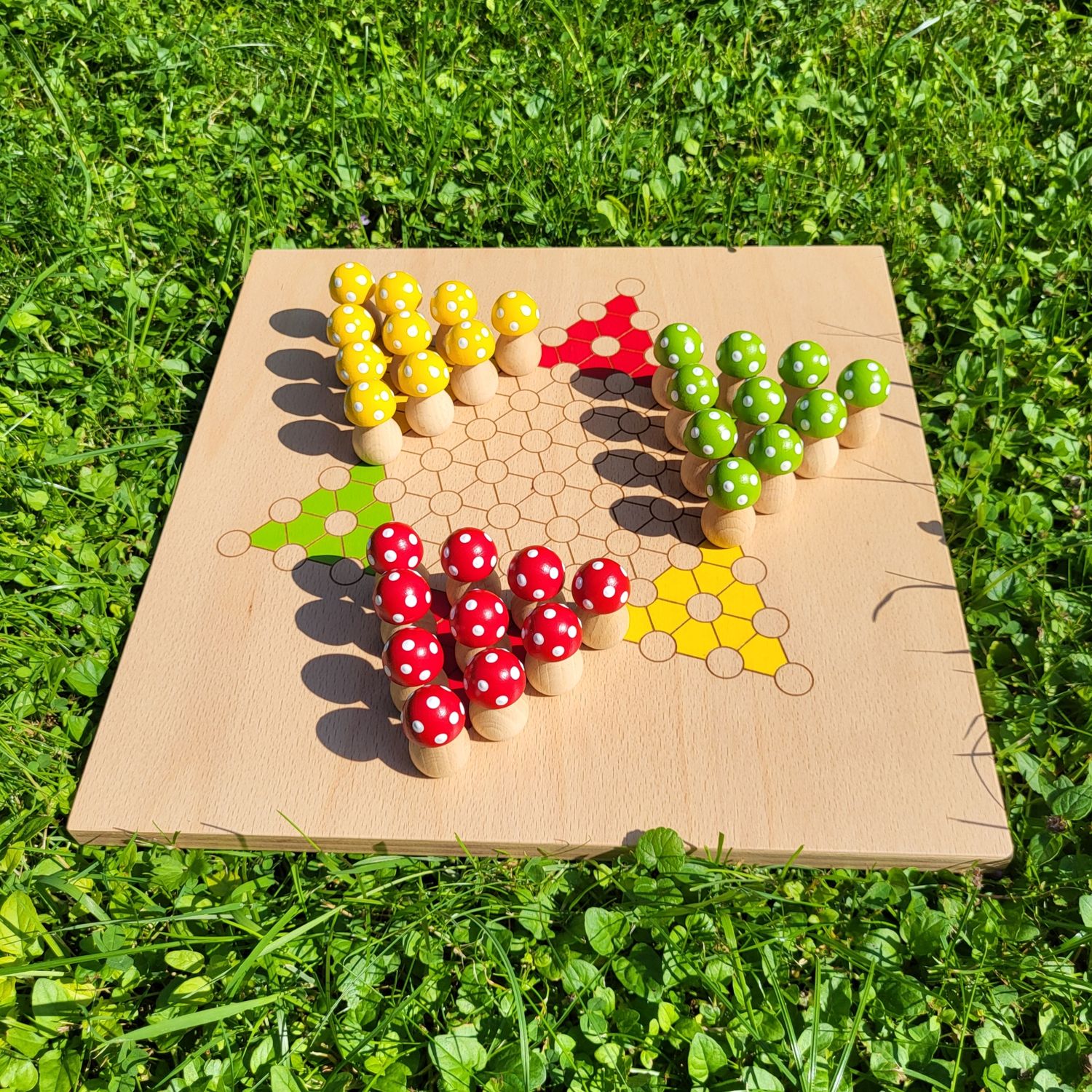 Brettspiel * Halma * 10er * GlücksPilze * Sommer * lasergraviert