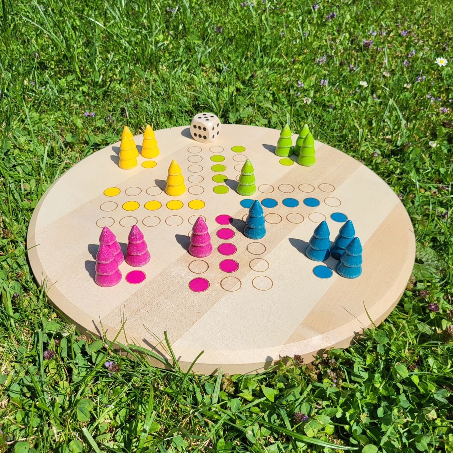 Brettspiel * Komm, Bäumchen sammeln! * Frühling * Ahorn rund * lasergraviert